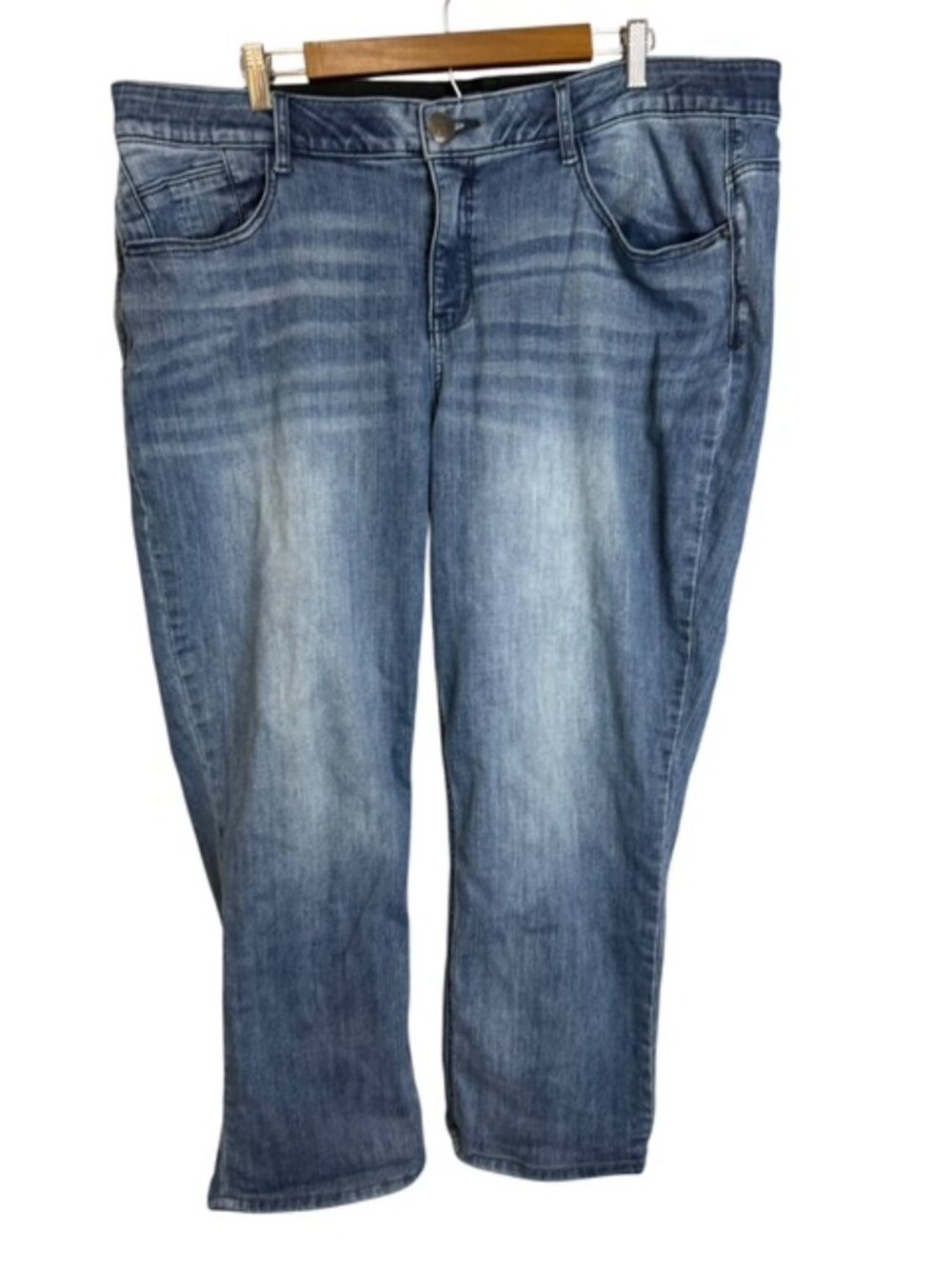 Democracy Jeans Women's 22W Absolution‎ Stretch High Rise Straight Leg Denim